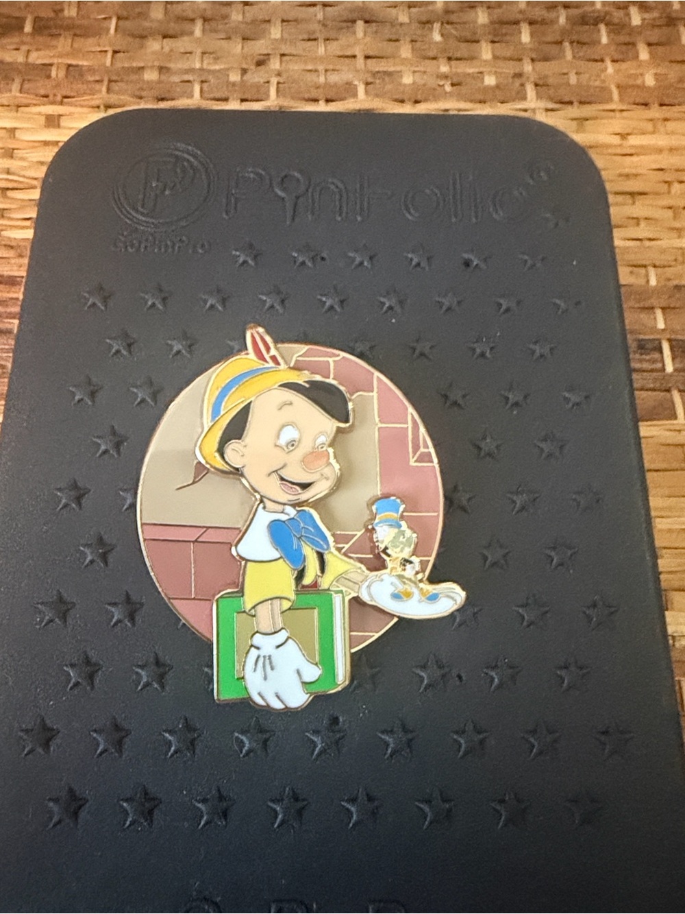 Disney Pinocchio and Jiminy open-edition enamel pin